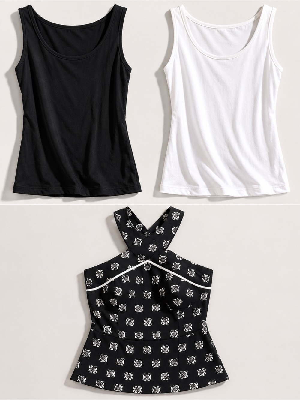 WHBM Crossneck top and Tahari Tanks BUNDLE SOLD TOGETHER AS IS
